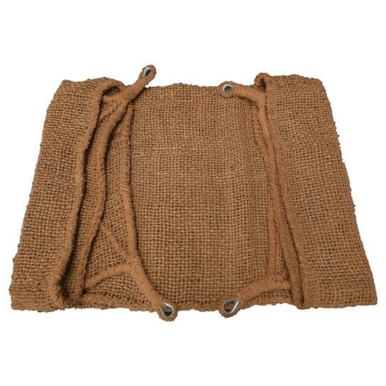 Folded woven panel with eyelets