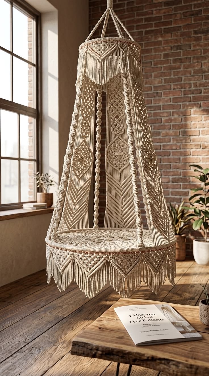 Macramé hanging chair