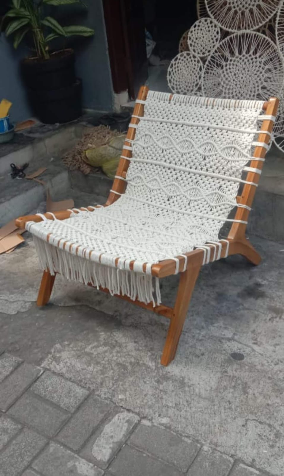 Macramé lounge chair