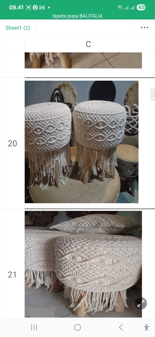Round macramé stools